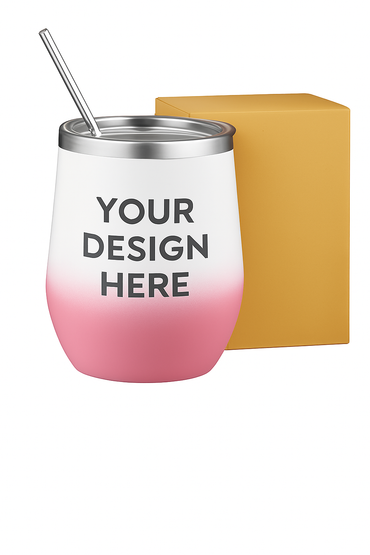 Custom-White to Pink-Gradient Wine Tumbler