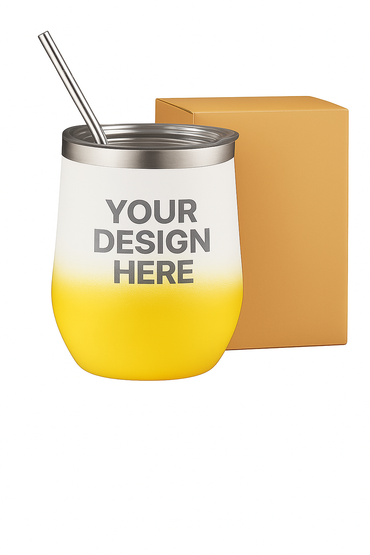 Custom-White to Yellow-Gradient Wine Tumbler