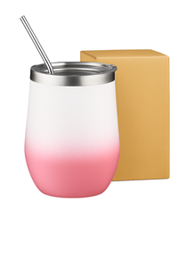Custom-White to Pink-Gradient Wine Tumbler