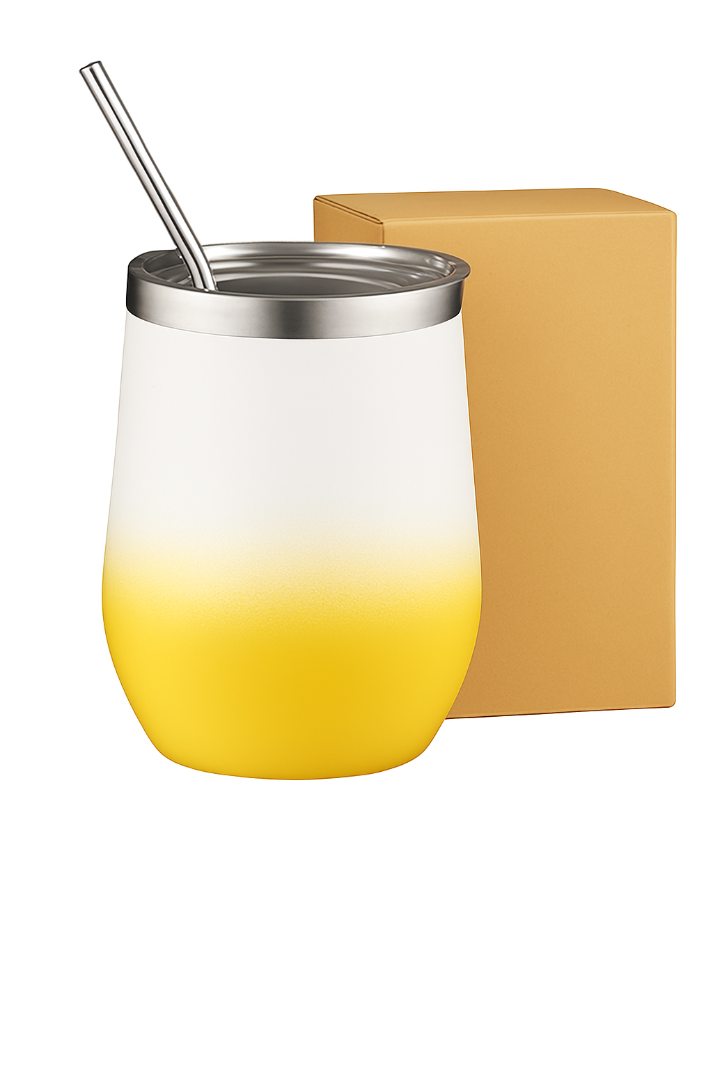 Custom-White to Yellow-Gradient Wine Tumbler